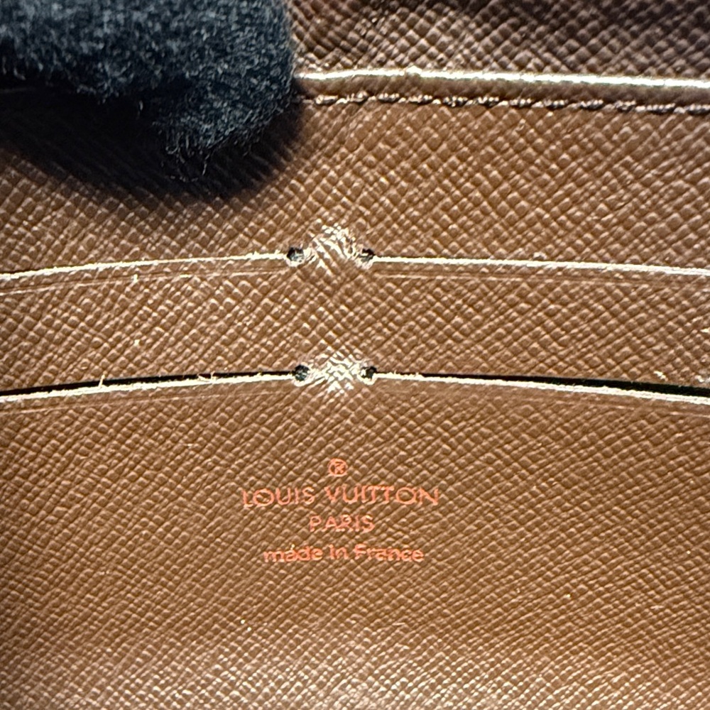 Louis Vuitton Damier Ebene Long Wallet with Leopard Heart Keychain - Picture 7 of 13